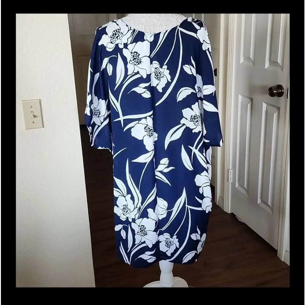 Kona Sol Floral‎ Tropical Aloha Hawaiian Beach Vibe Dress/ Cover-up Size XL